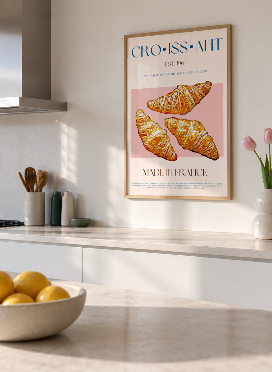 Croissant Print - Framed poster in an interior