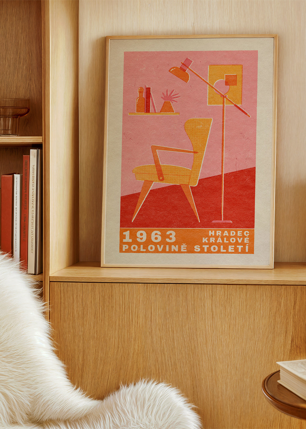Vintage poster: 1960s chair and lamp | Wall art, framed prints and