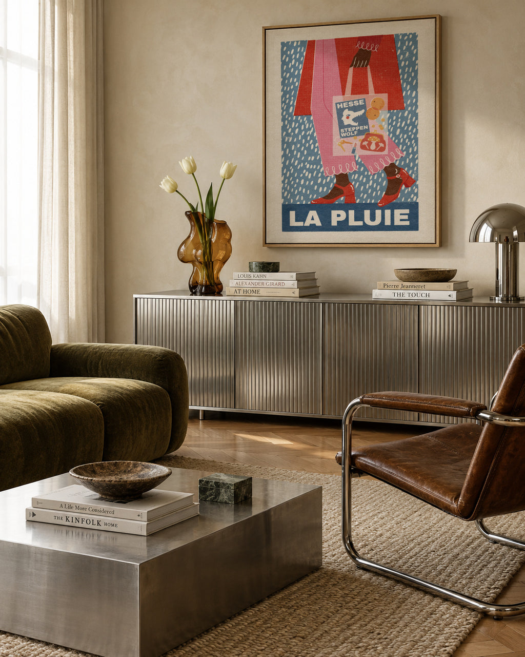 La Pluie French Style - Framed canvas in an interior