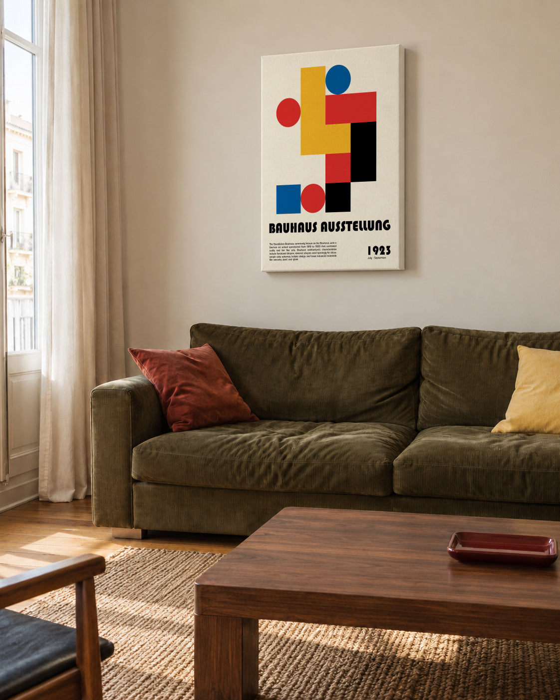 Bauhaus Ausstellung I - Unframed canvas in an interior
