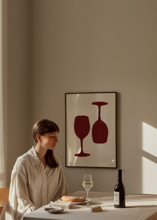 Wine time - Framed poster in an interior