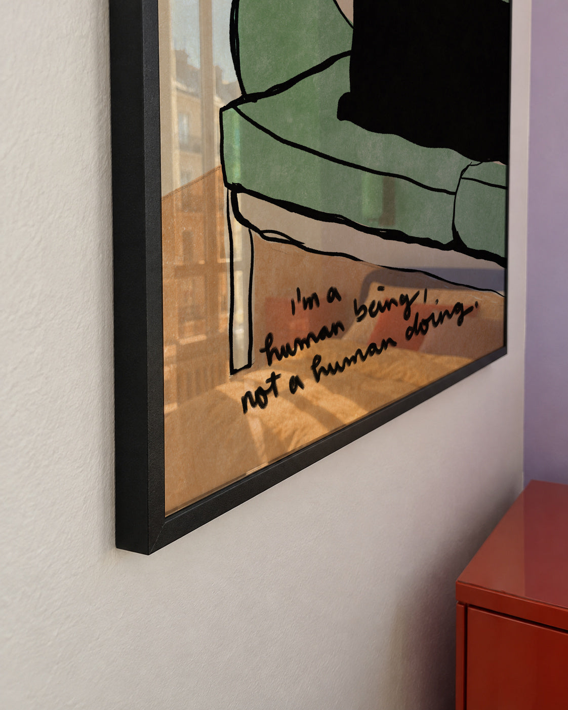 Let me lay here - Framed poster detail