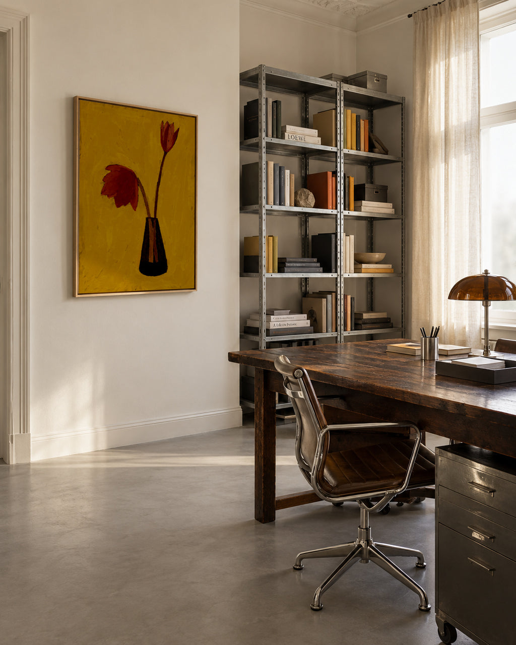 Delicate pair - Framed canvas in an interior