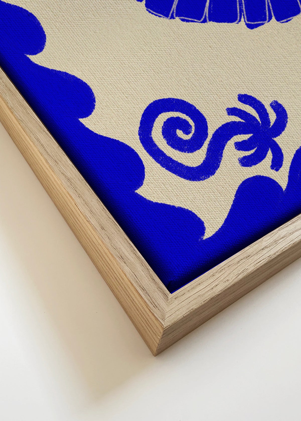 Blue Seashell Stories - Framed canvas detail