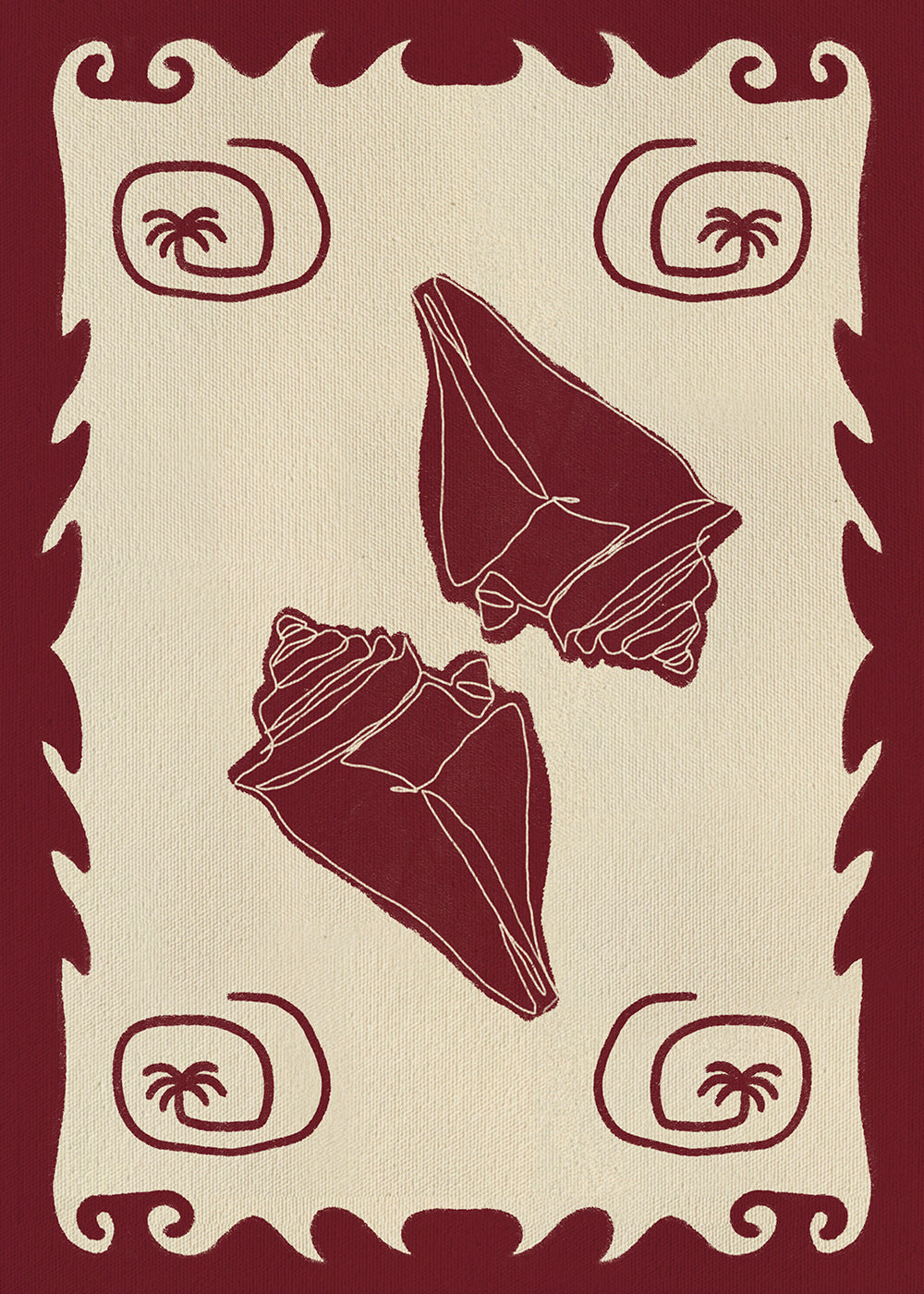 Illustration Red Seashell Stories