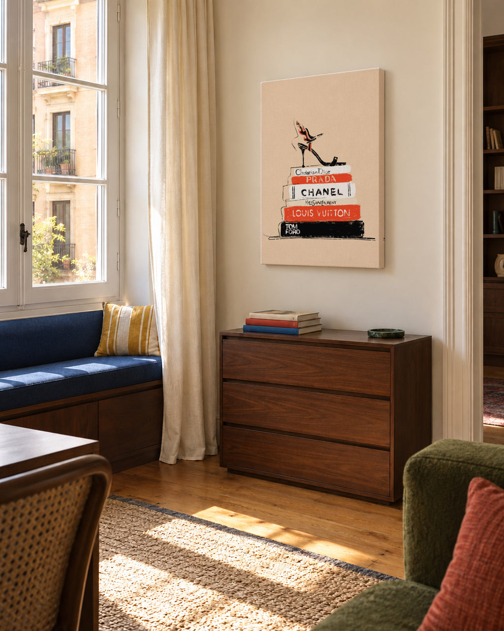 Fashion Books - Unframed canvas in an interior