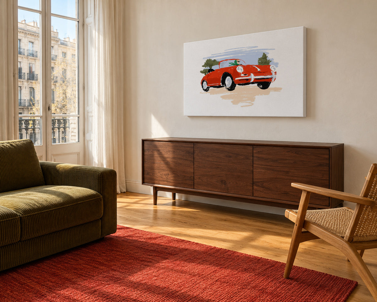 On the road - Unframed canvas in an interior