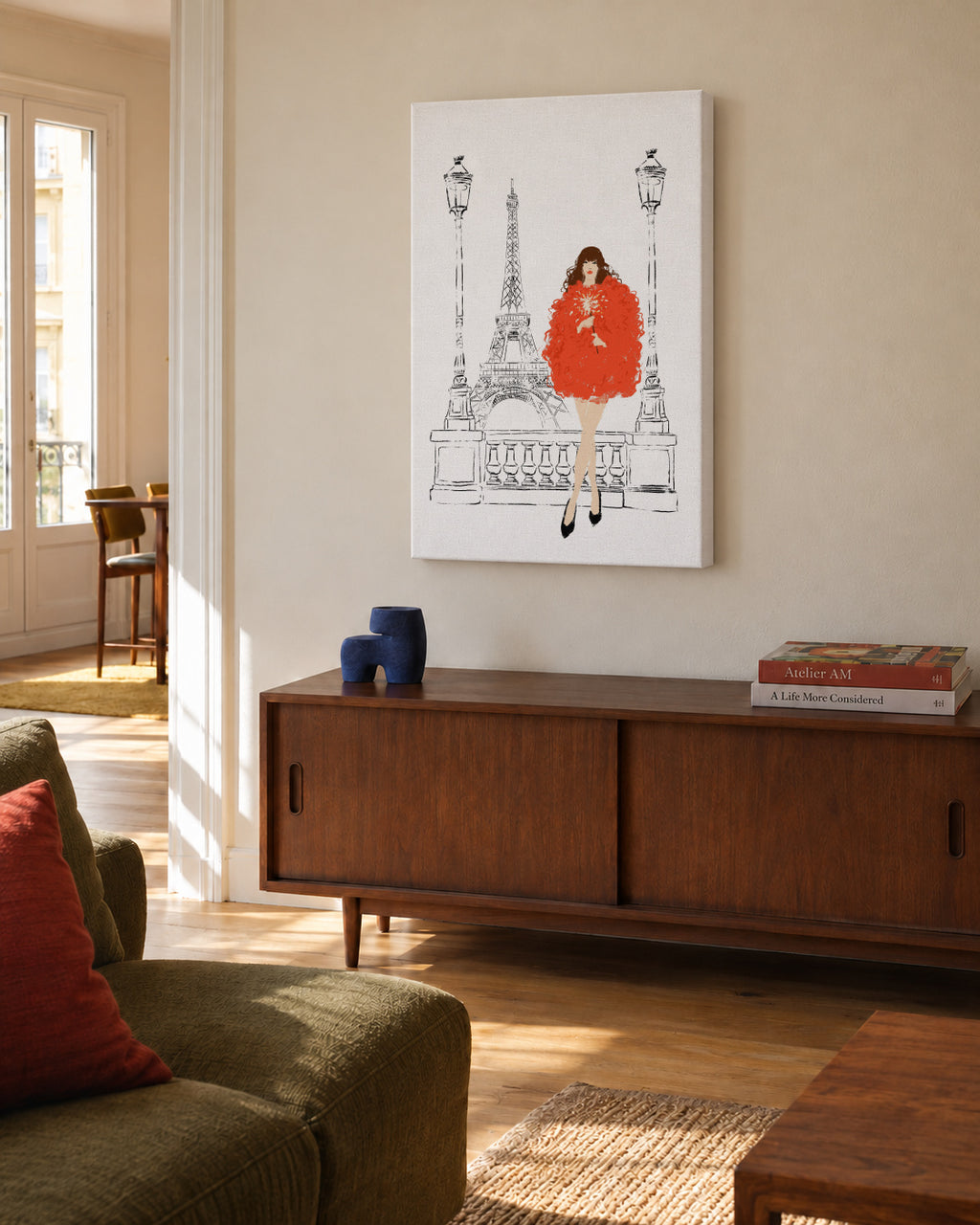 Paris en Fête - Unframed canvas in an interior