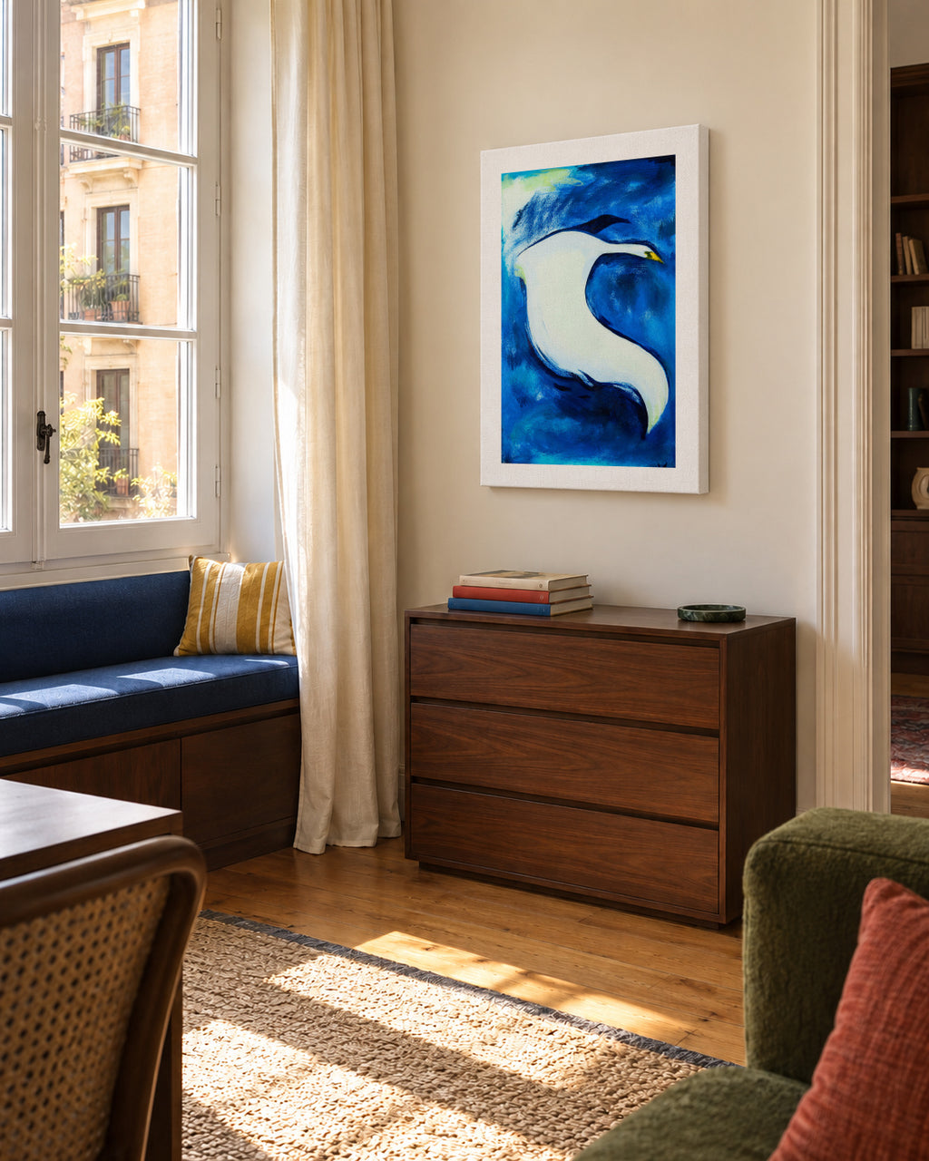 Her - Unframed canvas in an interior