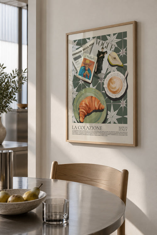 La Colazione (Italian breakfast) - Framed poster in an interior