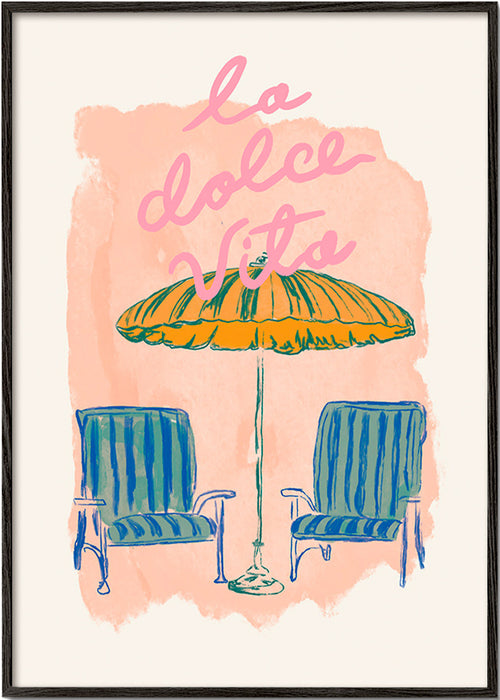 Illustration 'La Dolce Vita' umbrella and chairs