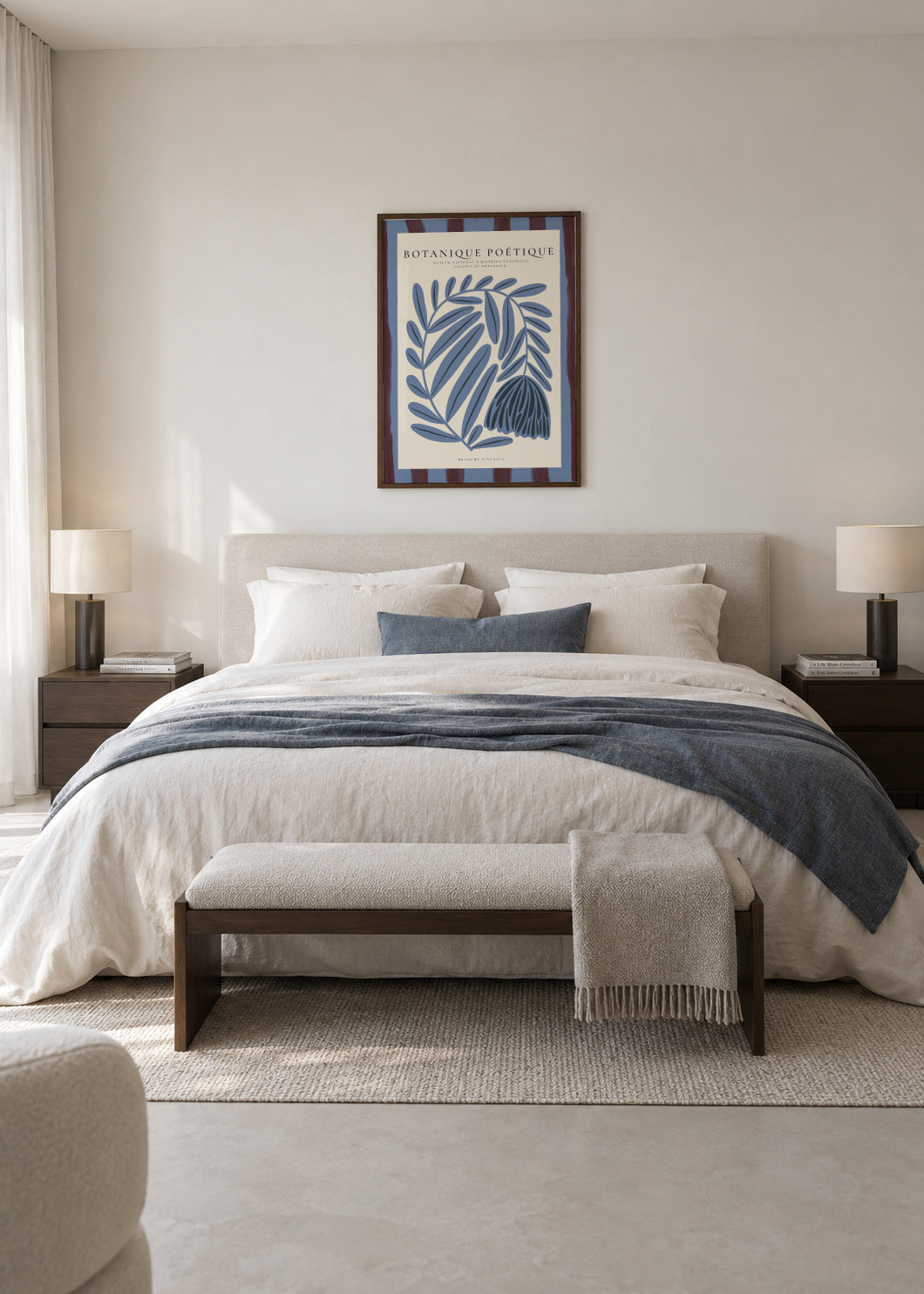 Blue Acacia - Framed poster in an interior