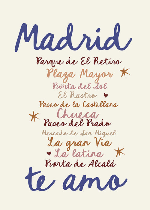 Travel poster Madrid bold typography