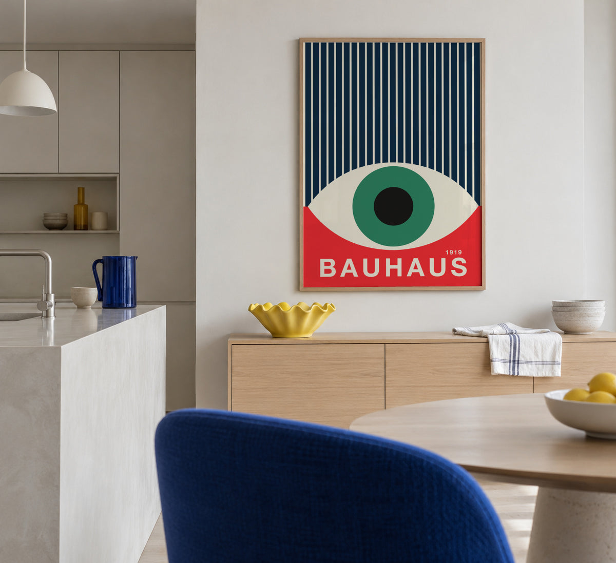 Bauhaur The Green Eye - Framed poster in an interior