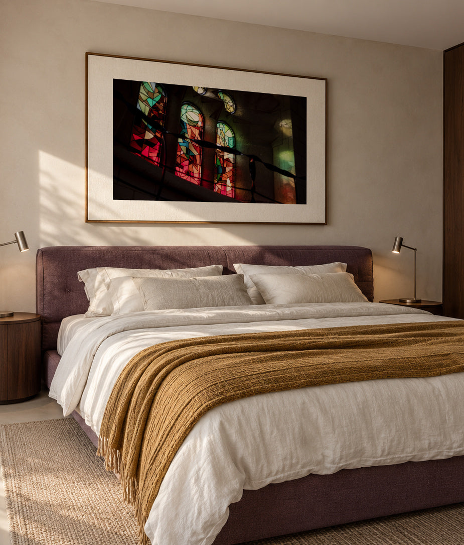 Glass Shadows - Framed canvas in an interior