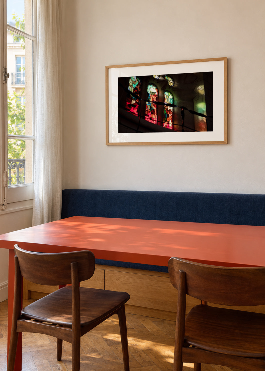 Glass Shadows - Framed poster in an interior