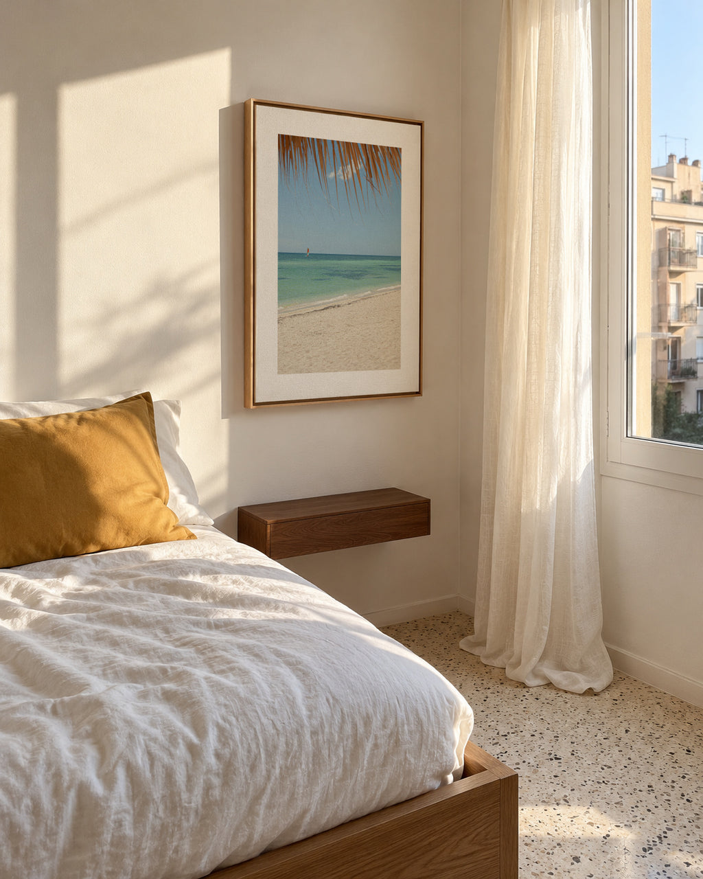 Caribbean Shore - Framed canvas in an interior