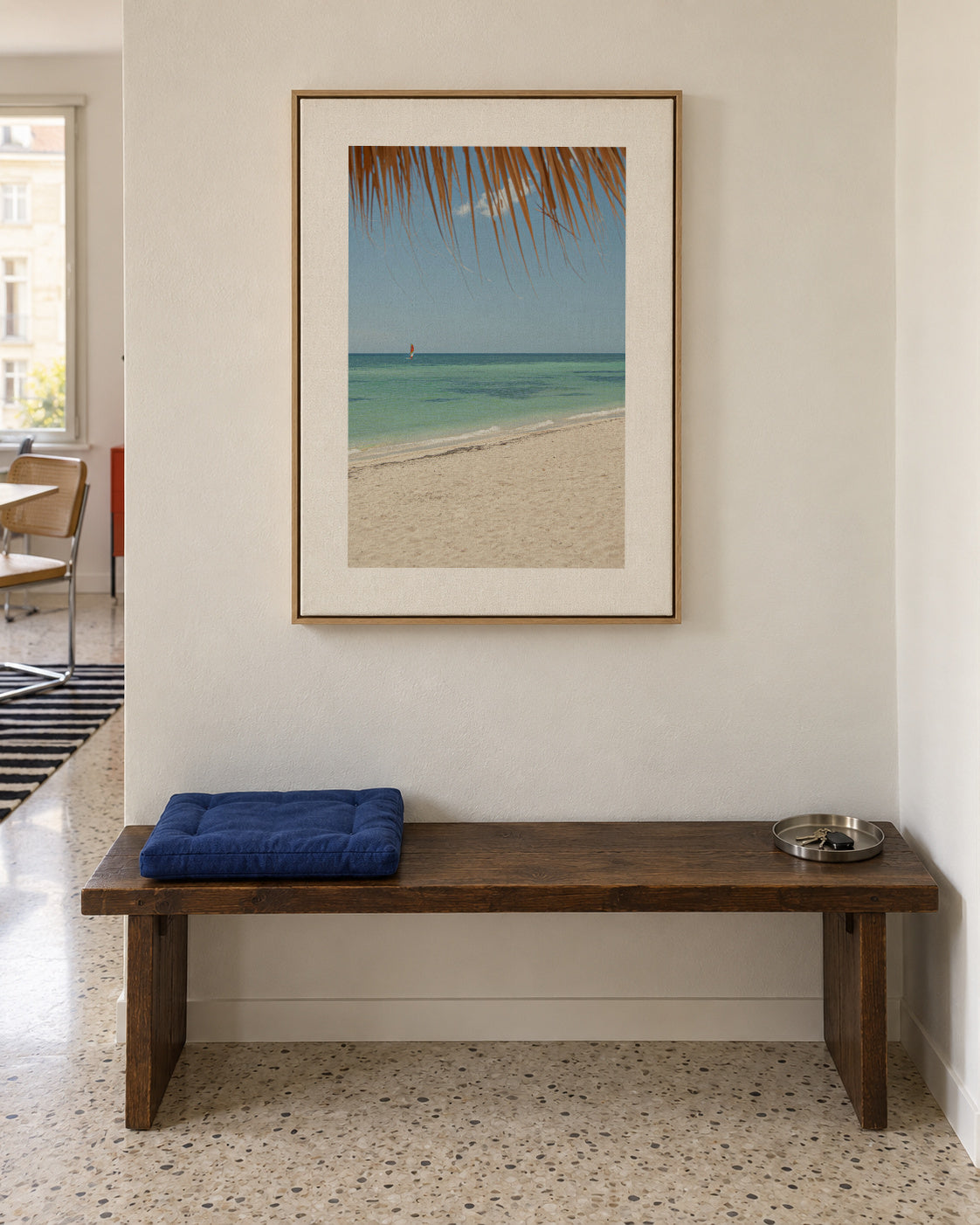 Caribbean Shore - Framed canvas in an interior