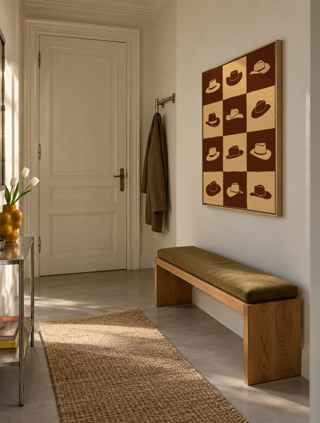 Cowboy Checkerboard - Framed canvas in an interior