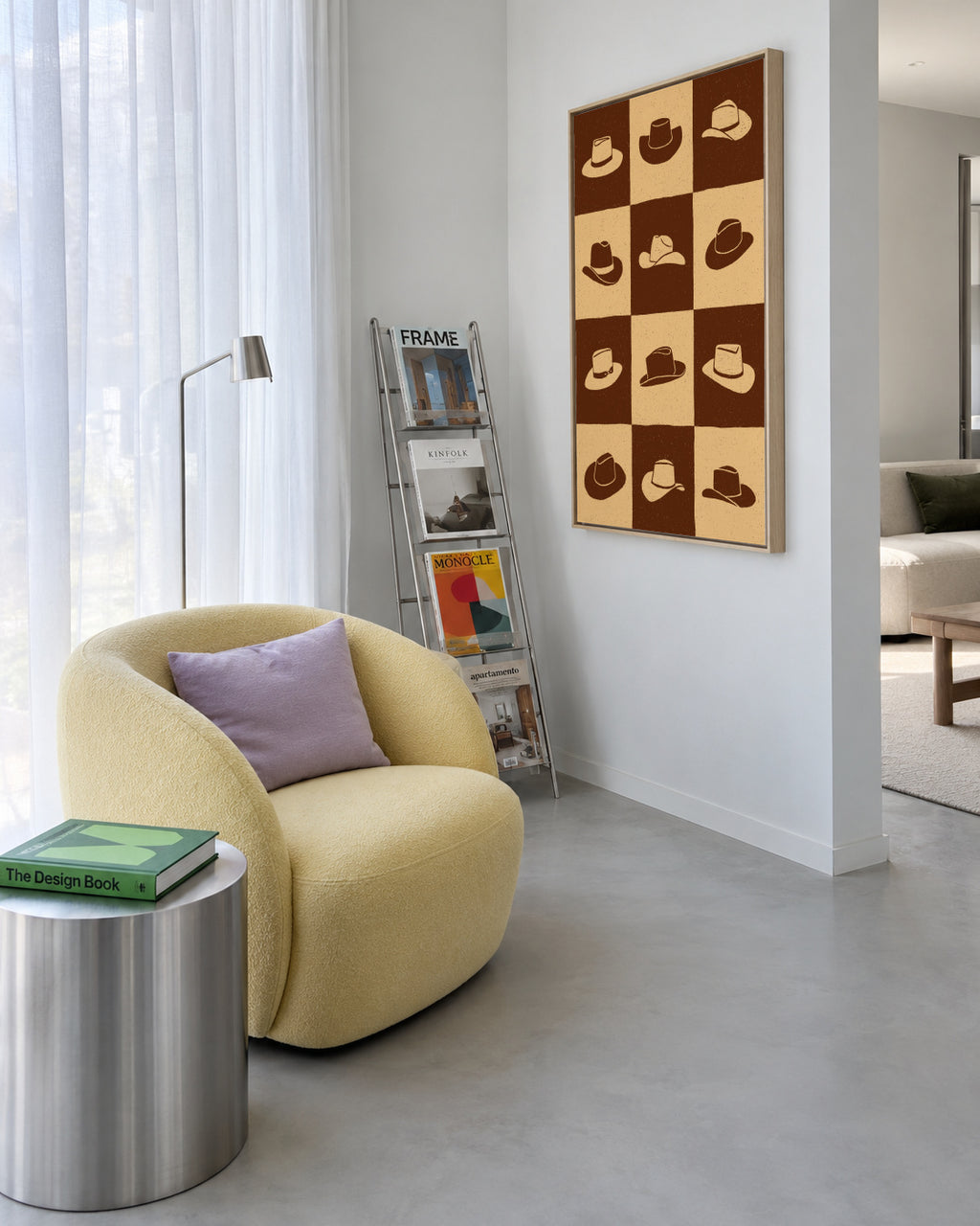 Cowboy Checkerboard - Framed canvas in an interior
