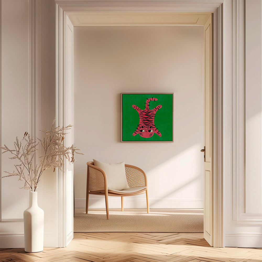 Cuadro gato rosa con rayas negras – Canvas2