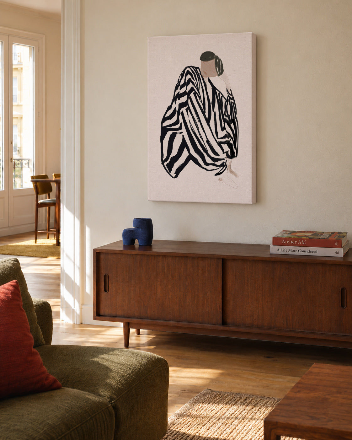 Female Figure 3 - Unframed canvas in an interior