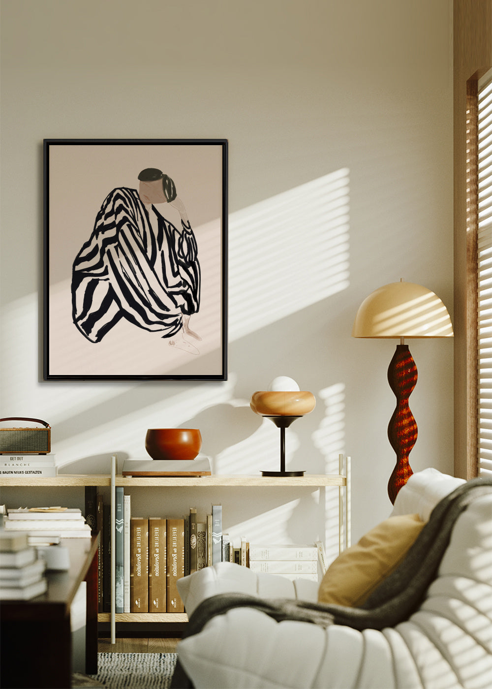 Female Figure 3 - Framed canvas in an interior