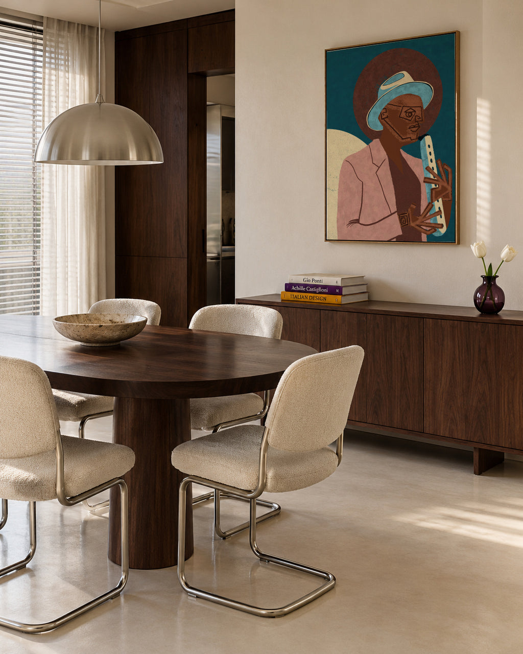 MUSICIAN GUY XIII - Framed canvas in an interior