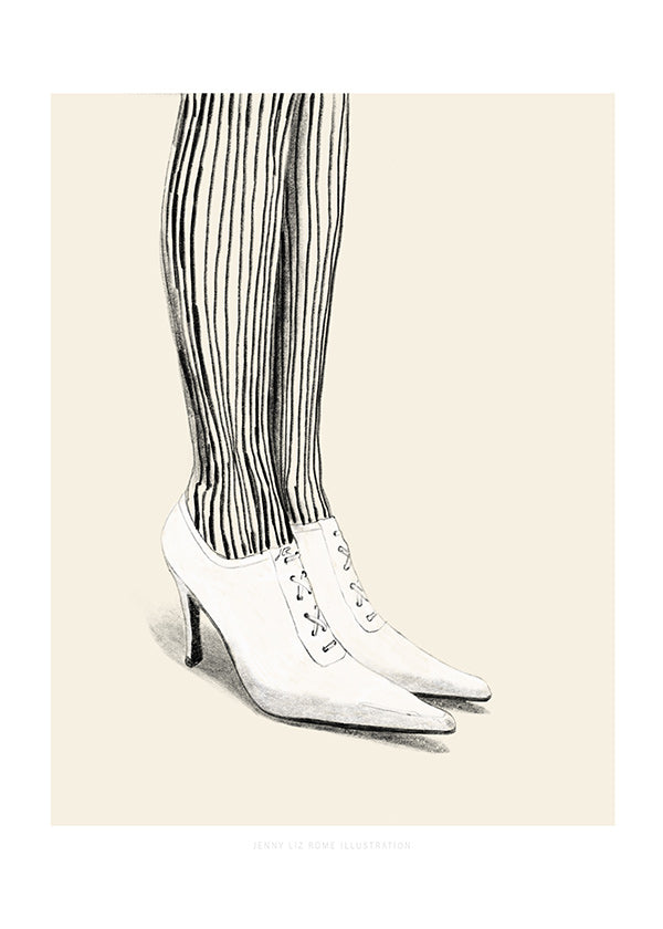 Ilustración botas rayadas vintage