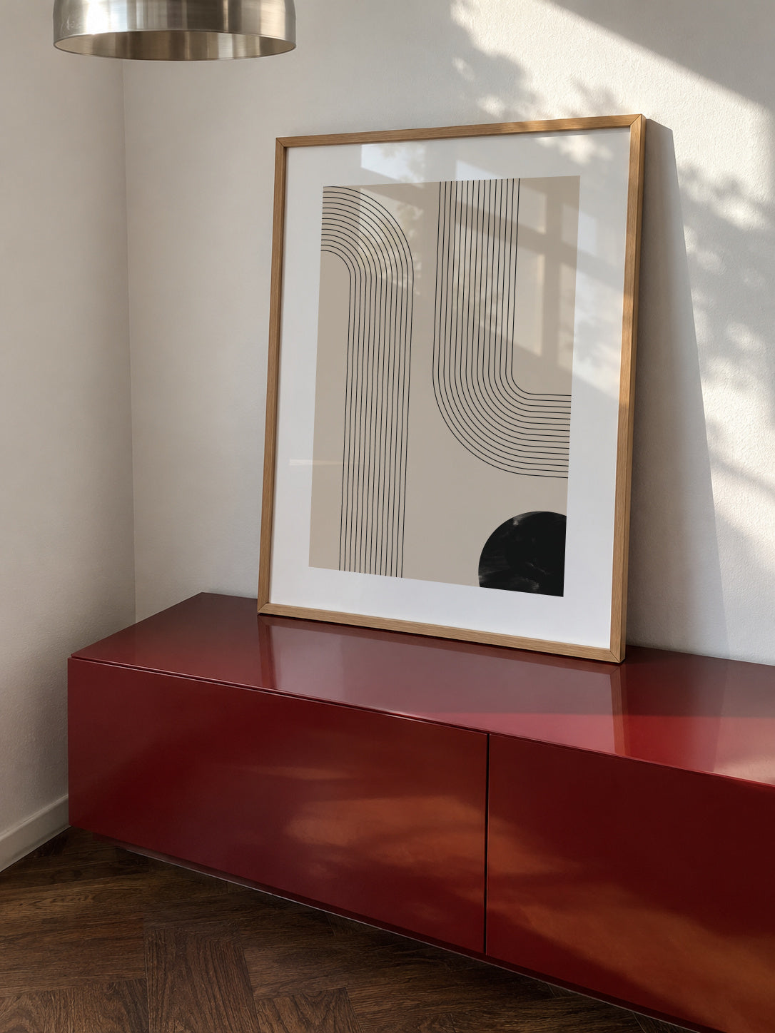 Black Minimal Line Art - Framed poster in an interior
