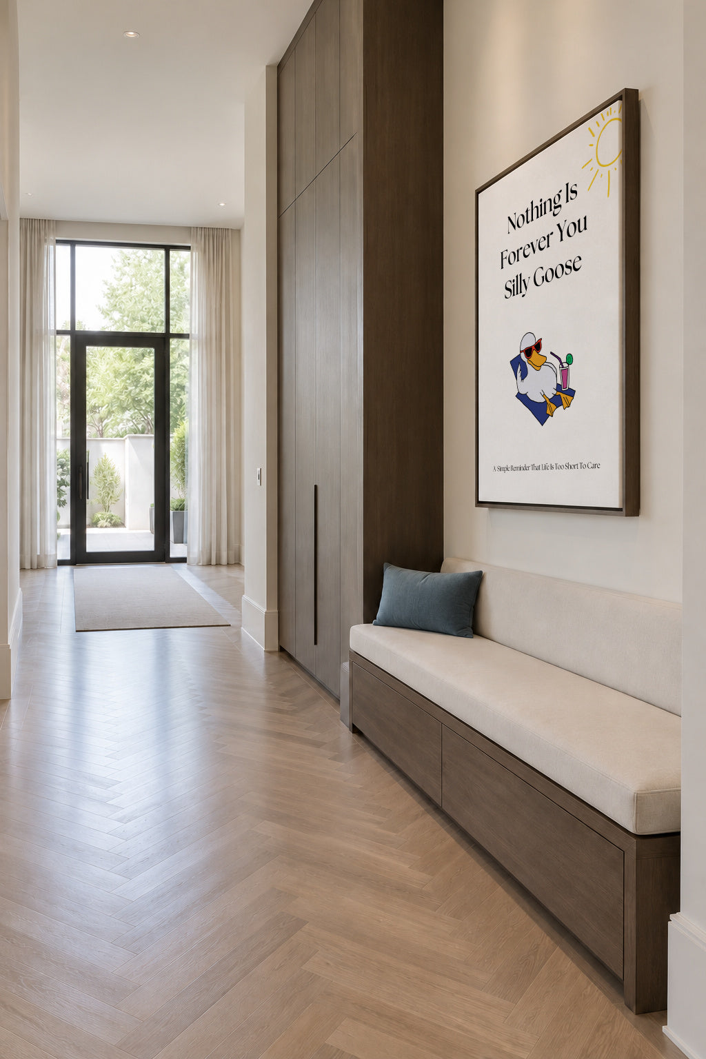 Relaxed Goose Vibes - Framed canvas in an interior
