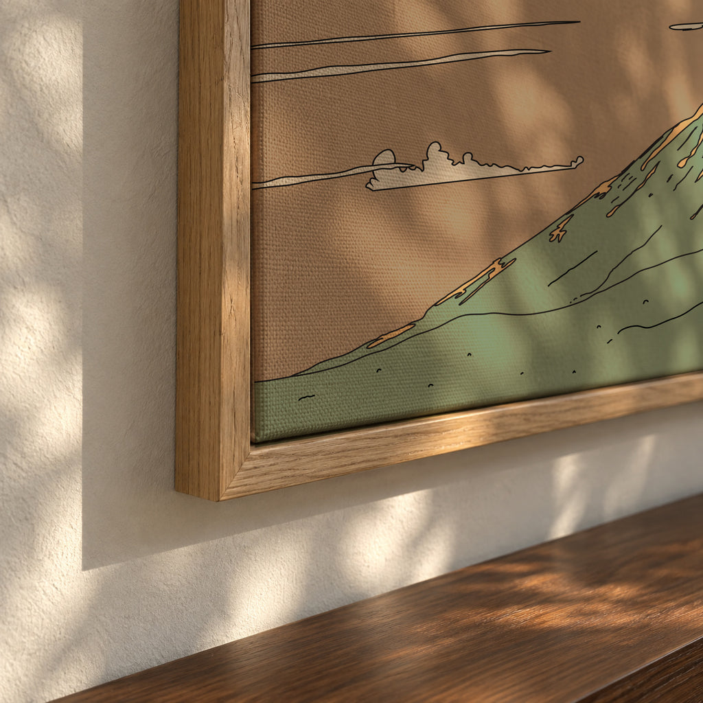 Japanese Sunrise - Framed canvas detail