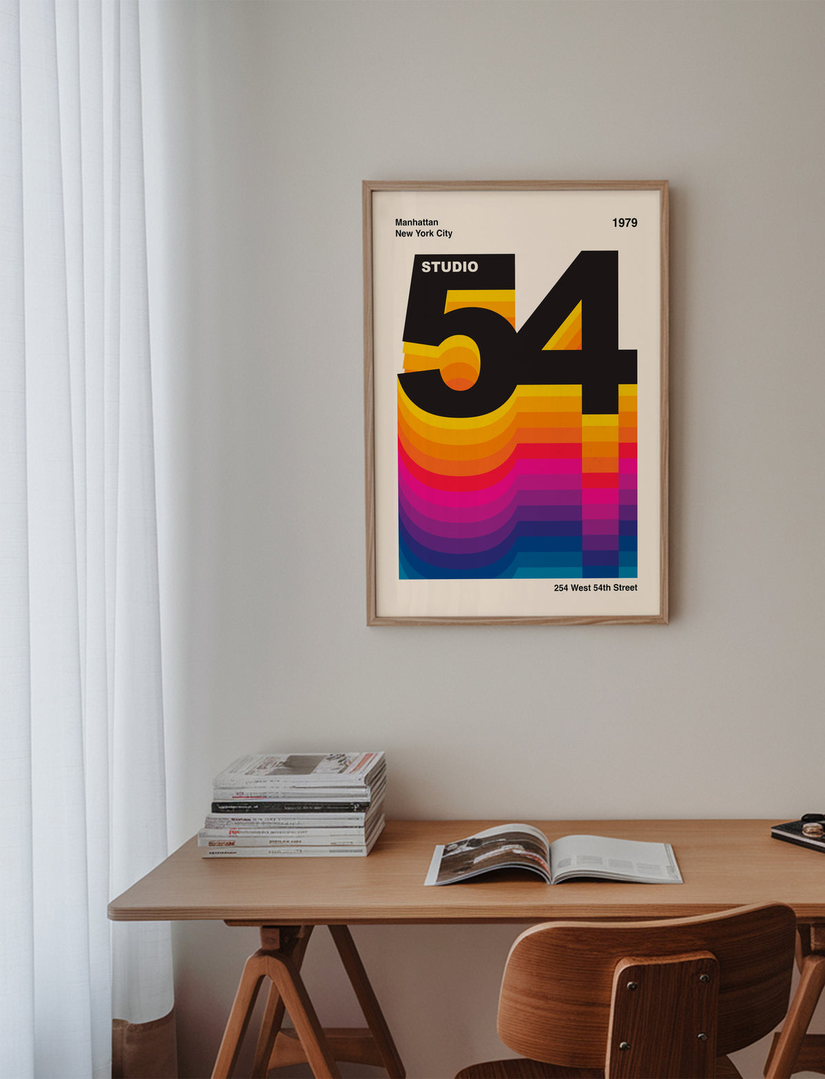 Studio 54 Retro Design - Framed poster in an interior