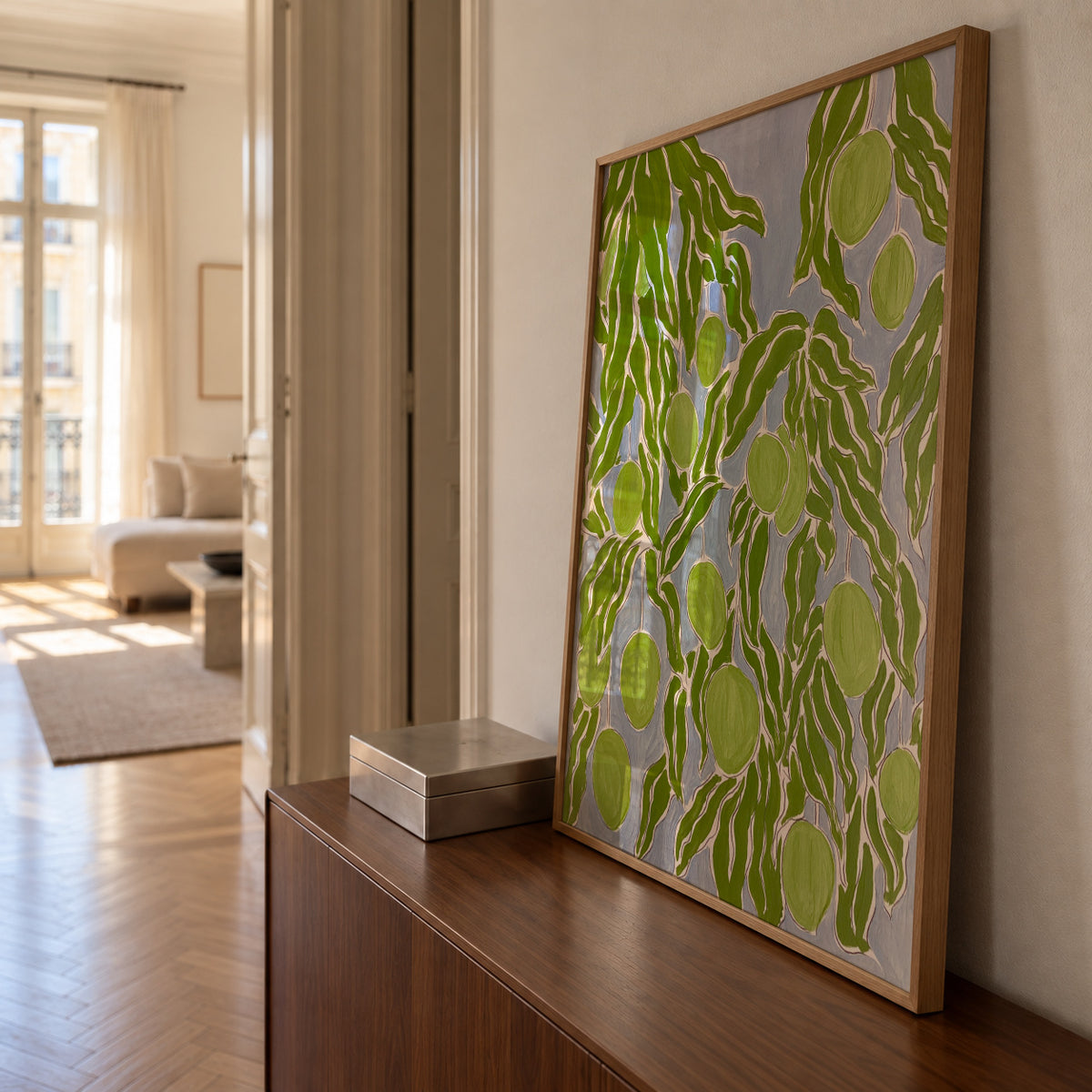 Raw Mango - Framed poster in an interior
