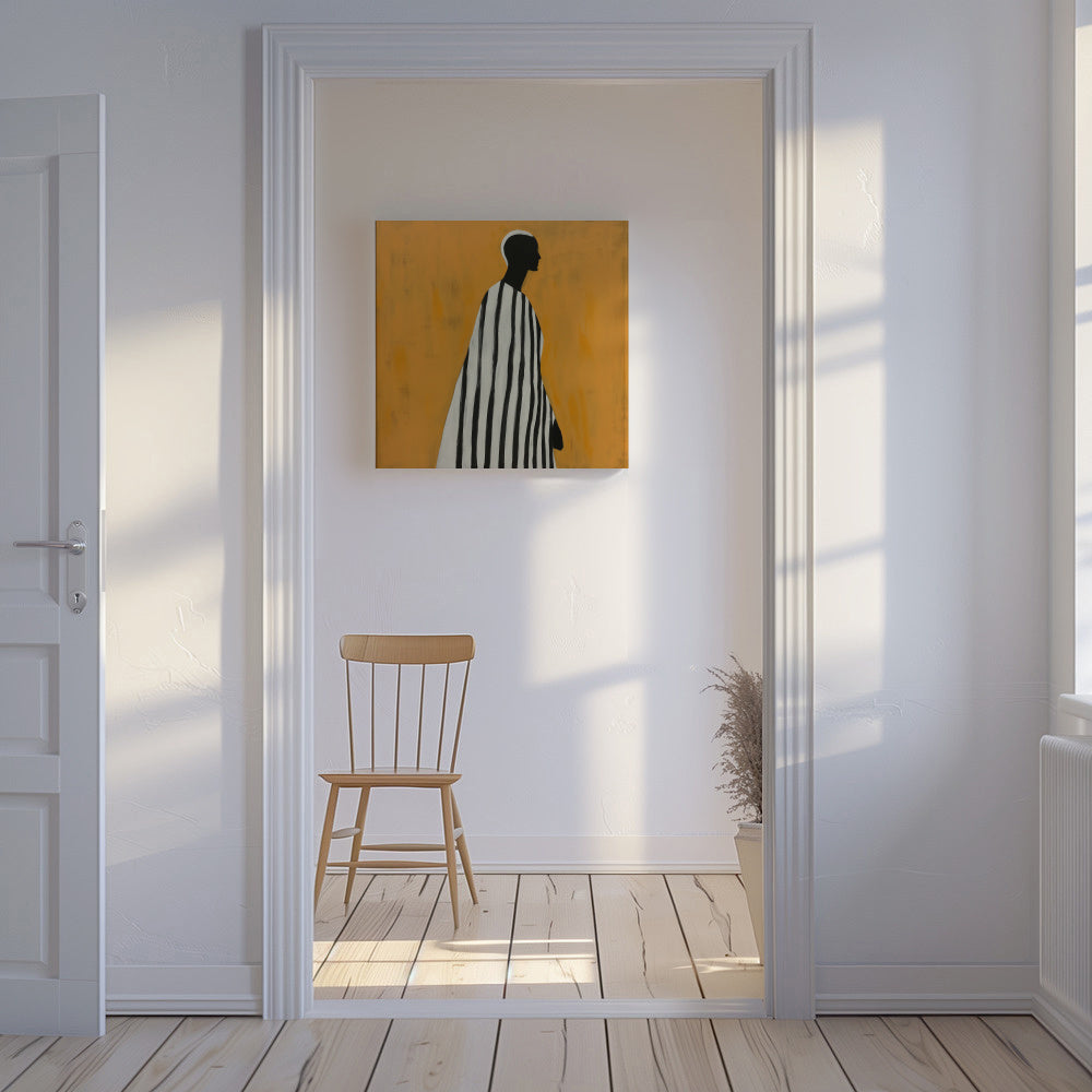 Portrait of a Man - Unframed canvas in an interior