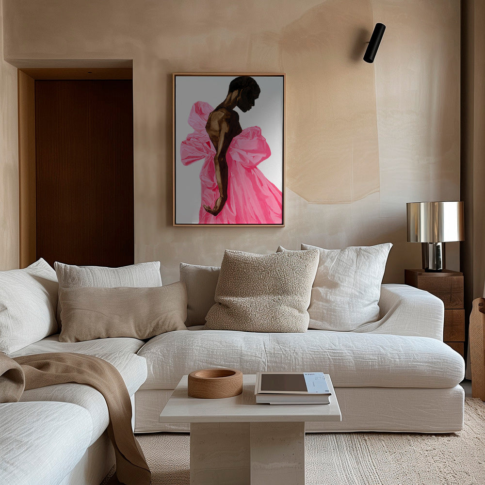Ilustración figura en vestido rosa – Canvas1