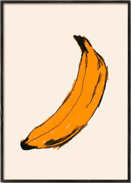 Cuadro de cocina banana ilustrada – Black Frame