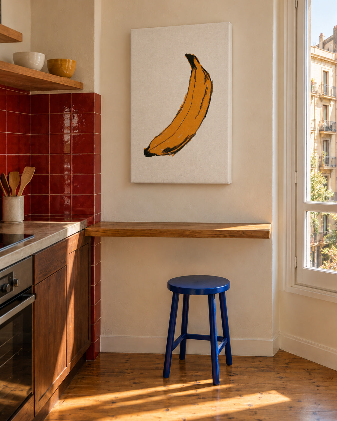 Banana - Unframed canvas in an interior