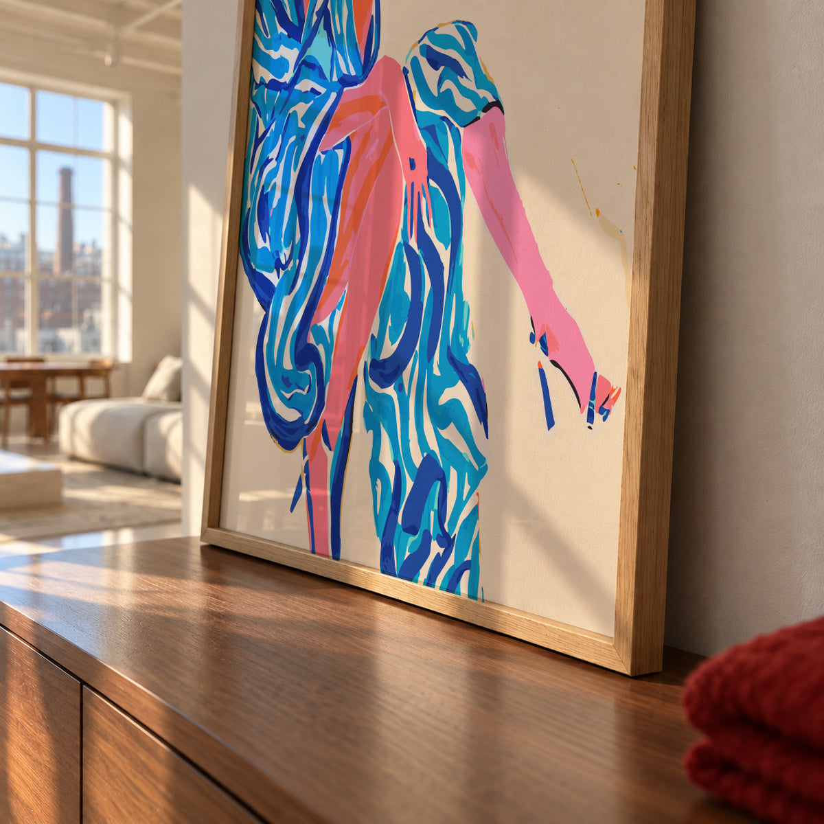 Portrait Woman in robe - Framed poster detail