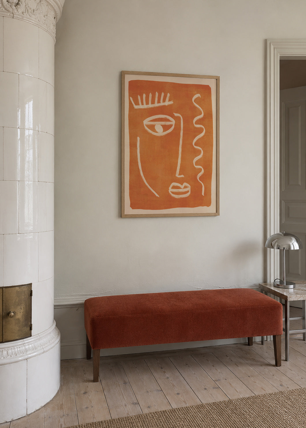 Abstract Face Portrait - Framed poster in an interior