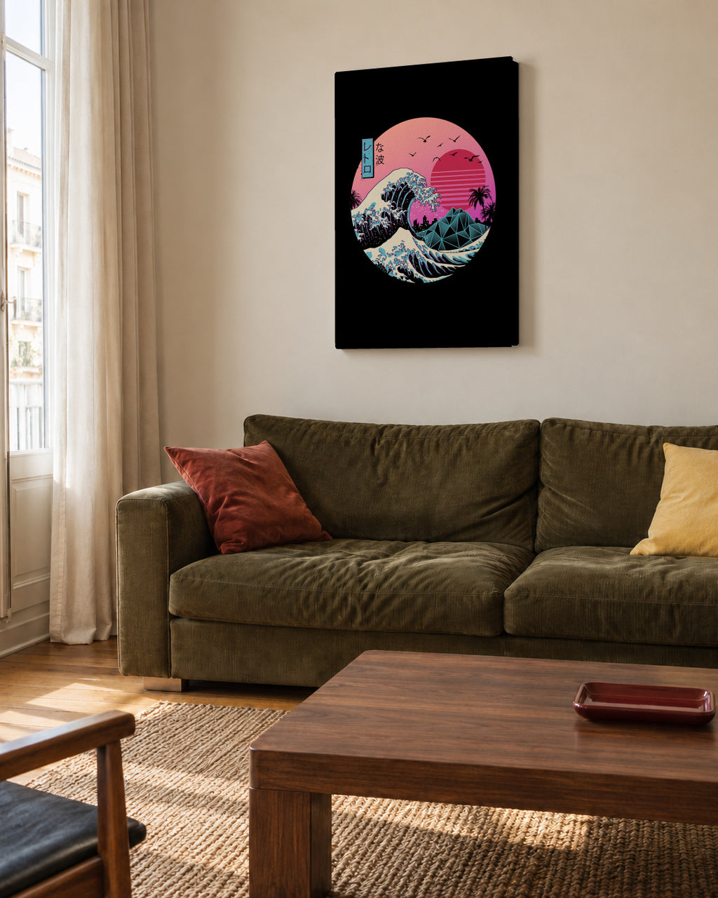 Great Retro Wave - Unframed canvas in an interior