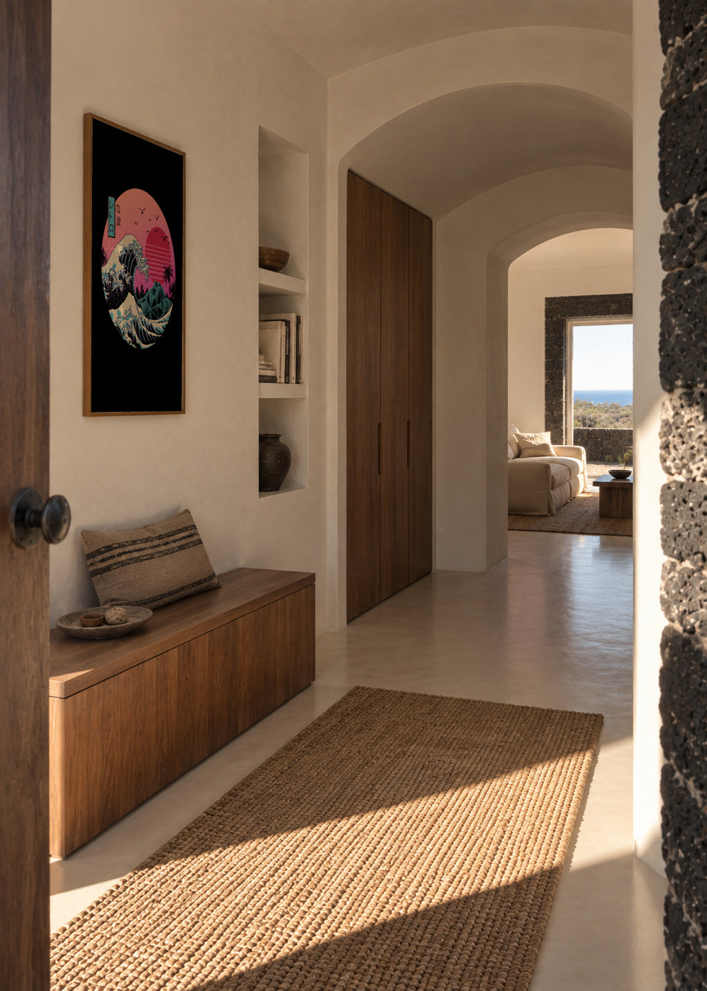 Great Retro Wave - Framed poster in an interior