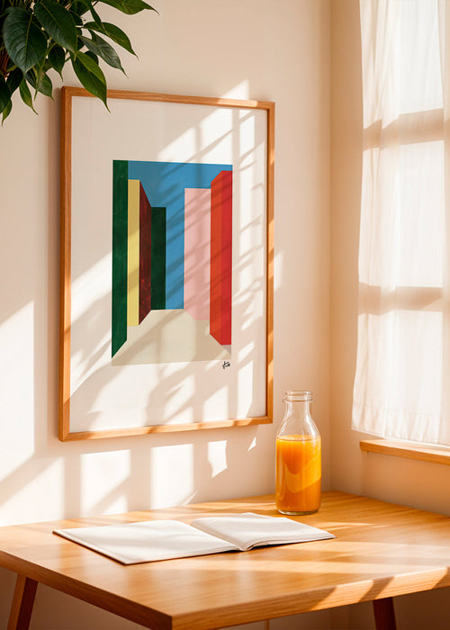 Cuadro geométrico: pasaje vertical de colores – Product1
