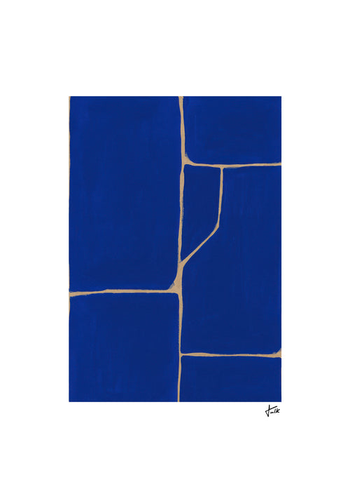 Blue Grid - Unframed art print