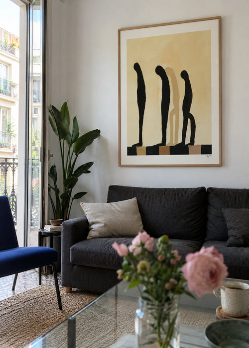 Three Figures I - Framed poster in an interior