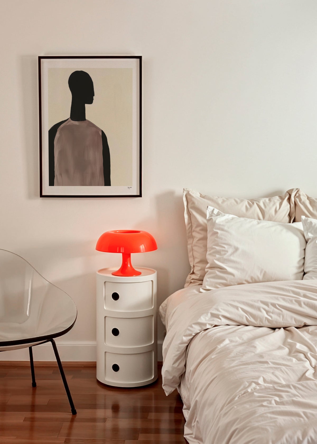 Shadow Portrait - Framed poster in an interior