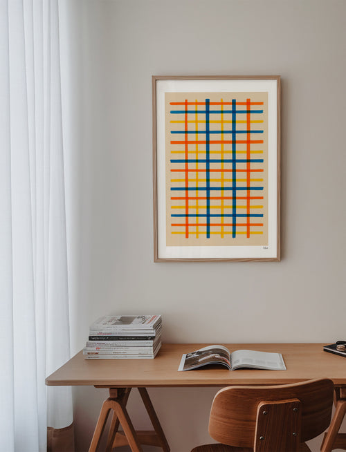Cuadro geométrico rejilla de colores – Product1