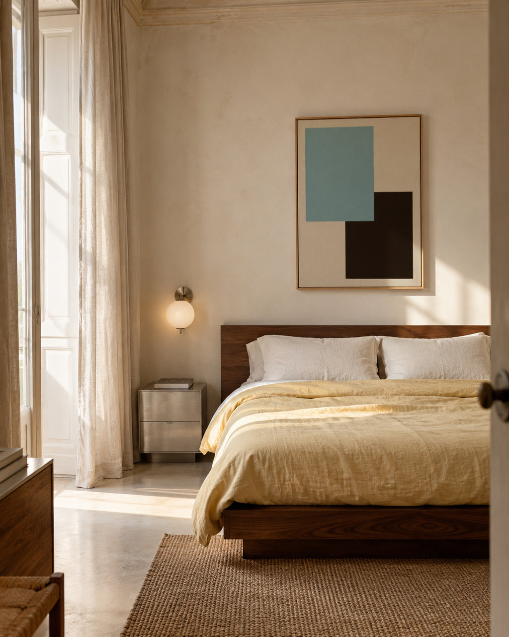 Sky and Slate - Framed canvas in an interior
