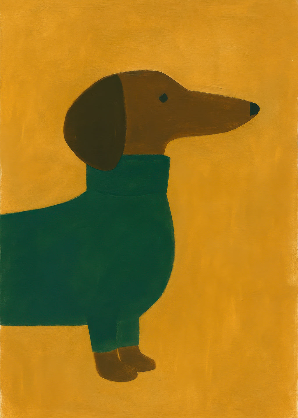 Mustard Dachshund - Unframed art print