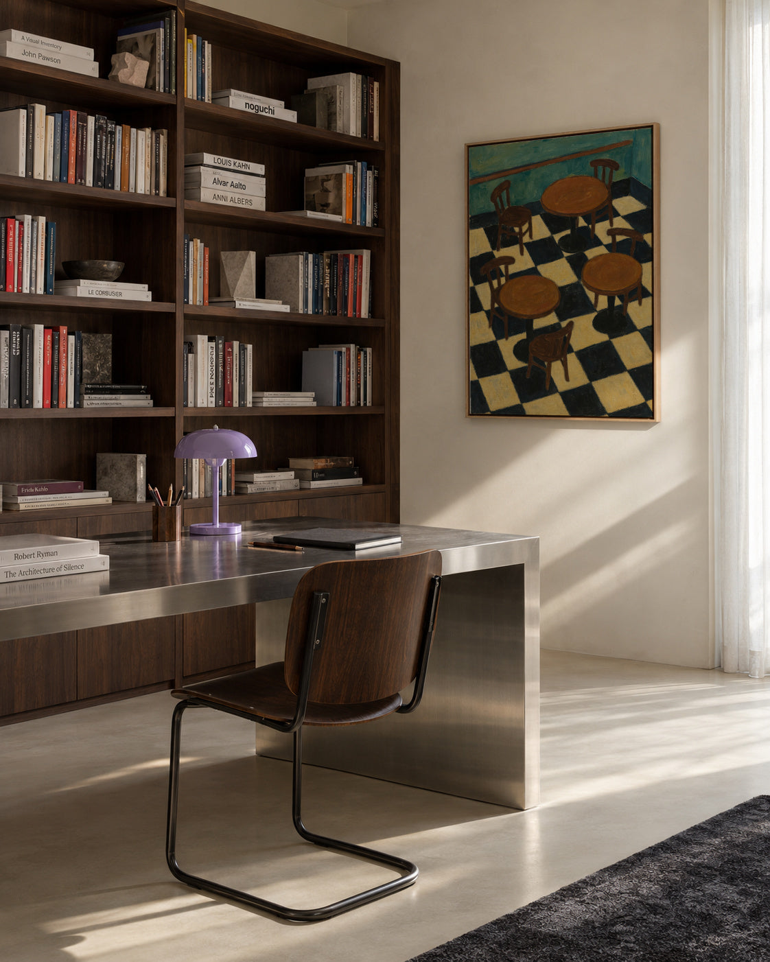 Bistro Tables - Framed canvas in an interior